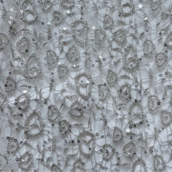 NWT Aidan Mattox Chiffon and Metallic Lace Column Gown sz 10 - Picture 6 of 15